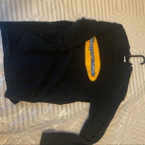 BLACK LONG-SLEEVE SUPREME TEE -BLUE AND ORANGE SUPREME LOGO
